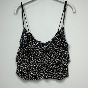 Dress Forum Los Angeles Cropped Floral Print Tank Size L Adjustable Straps